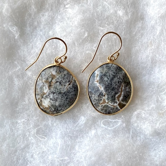 Porcelain Jasper Wire Hook Earrings - Picture 3 of 3